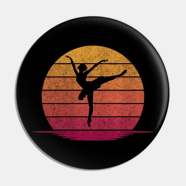 Awesome Funny Ballet Gift - Hobby Silhouette Sunset Design Pin by mahmuq