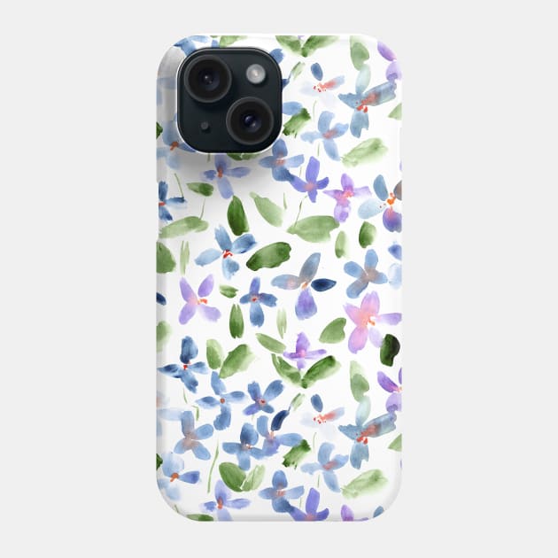 Lilac baby flowers - watercolor spring florals Phone Case by katerinaizotova