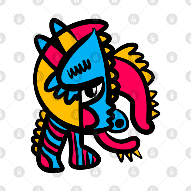 Aztec Pop Art Graffiti Creature by signorino