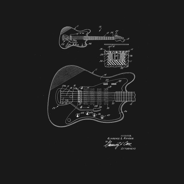 electrical guitar pickup assembly Vintage Patent Drawing by TheYoungDesigns