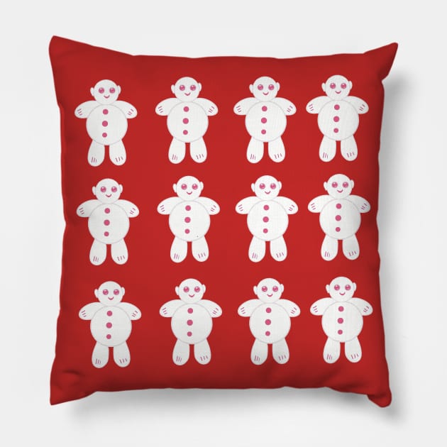 White gingerbread cookie Pillow by Xatutik-Art