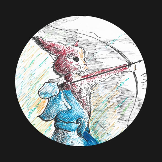 Rabbit archery - vintage fantasy inspired art and designs by STearleArt