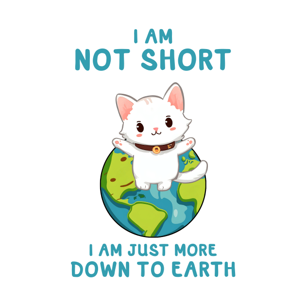 NOT SHORT JUST MORE DOWN TO EARTH CAT Funny Quote Hilarious Sayings Humor by skstring