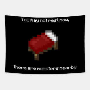Minecraft Bed Meme Tapestry