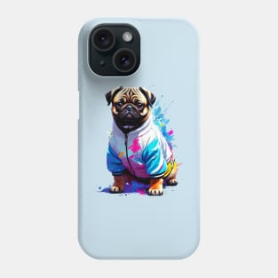 Charming Pug in Trendy Varsity Jacket Phone Case