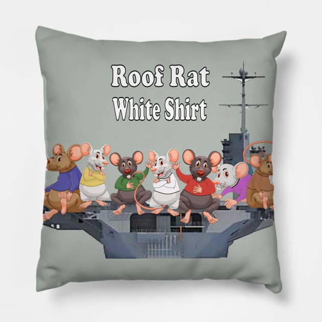 Roof Rat White Shirt Pillow by Airdale Navy