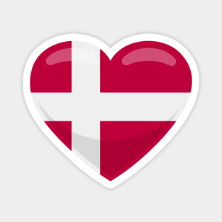 Denmark Flag Heart Magnet