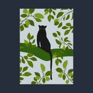 Black panther sits on a branch T-Shirt