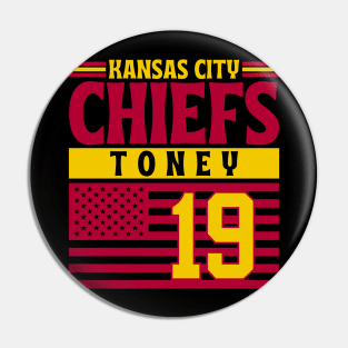 Kansas City Chiefs Toney 19 American Flag Football Pin