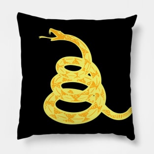 Yellow Gadsden Dont Tread on Me Snake Pillow