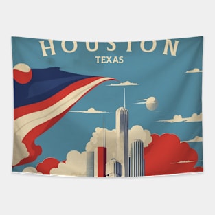 Houston Texas United States of America Tourism Travel Vintage Tapestry