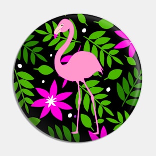 Tropical Pink Flamingo - Pink Flamingo Art Pin