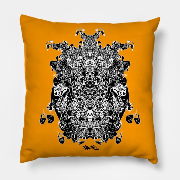 Rorschach psychedelic fantasy Pillow by MetaRagz