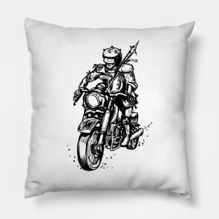 The last motorcycle standing Pillow