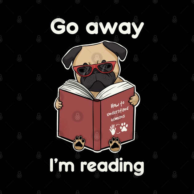 Reading Pug by MerchBeastStudio