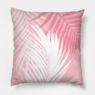 Palm Leaves In Pink Pillow