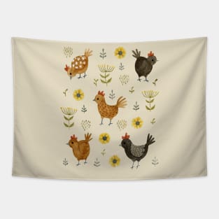 Chicken Floral Tapestry