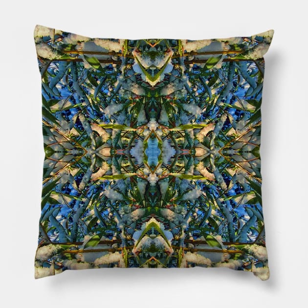 Bamboo and Snow Abstract 6 Pillow by dhphotography