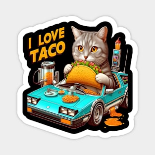 Feline Fiesta I love Taco Magnet