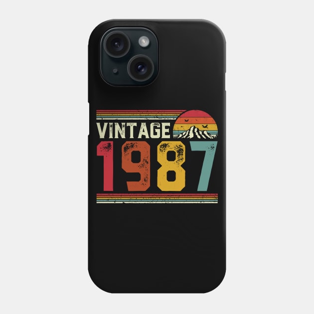Vintage 1987 Birthday Gift Retro Style Phone Case by Foatui