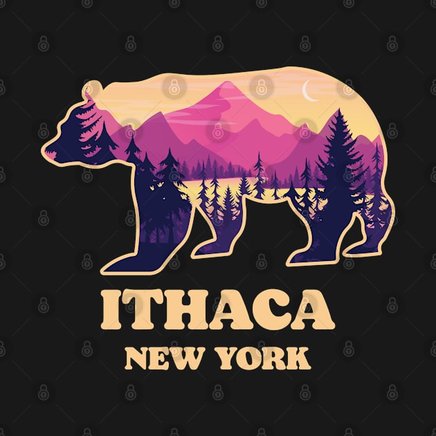 Bear Ithaca NY New York Nature Graphic Upstate NY by kalponik