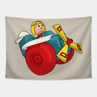 Vintage Helicopter Pull Toy Tapestry