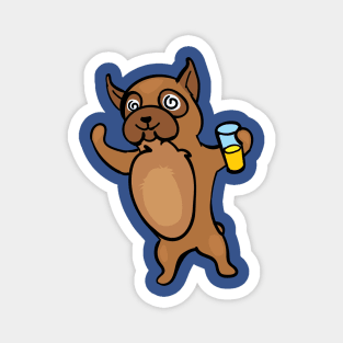 Party dog drinking Magnet