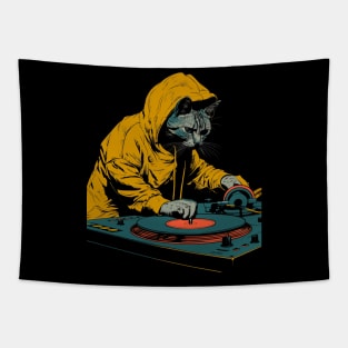 Cat DJ Drive Tapestry