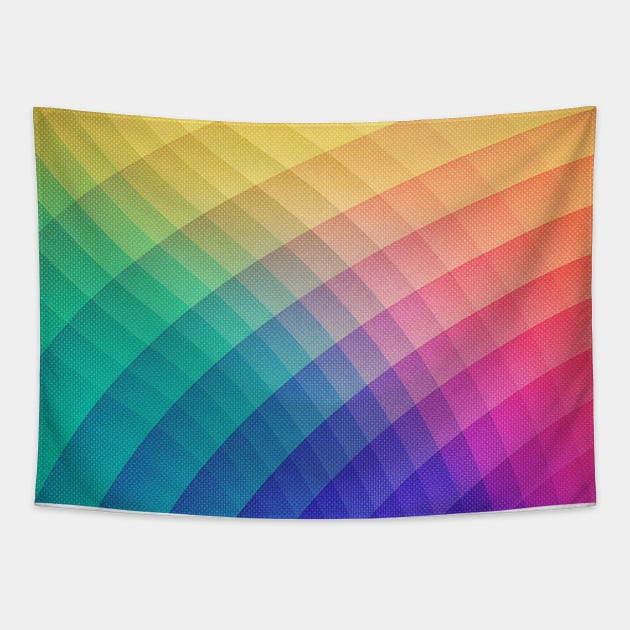 Spectrum Bomb Fruity Fresh HDR Rainbow Colorful Experimental LGPT Pattern Tapestry by badbugs