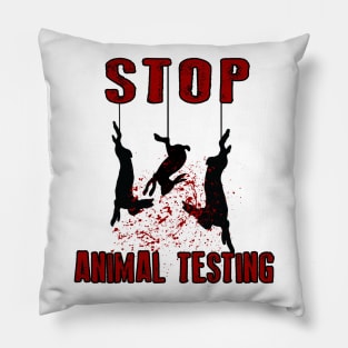 Stop Animal Testing - Rabbits Pillow