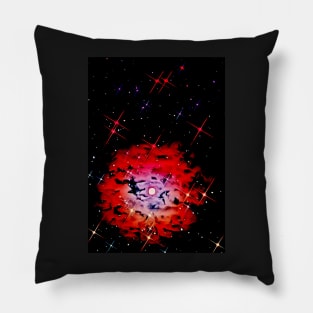 Starry sky red highlights Pillow