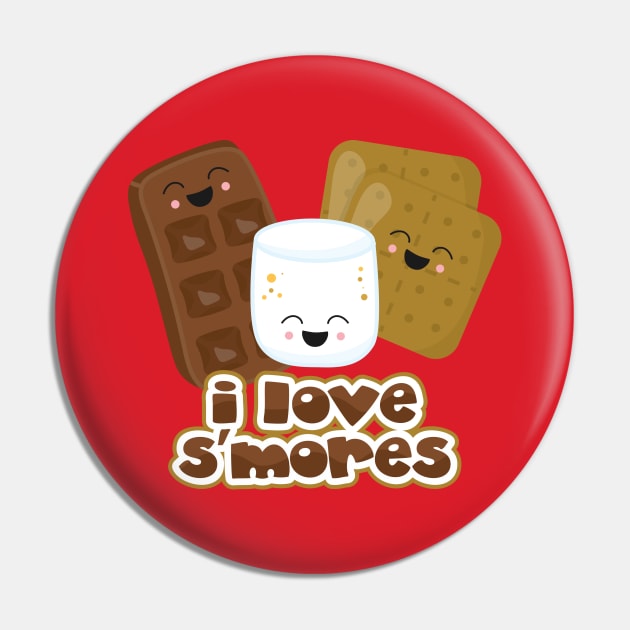 I Love S'Mores Pin by PinkInkArt