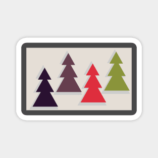 Fir trees in different colors Magnet