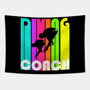 Platform Diving Coach Springboard Diver Silhouette Diving Trainer Gift Tapestry