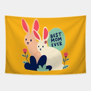 Mother's Day Bold Colourful Rabbit  Mom best mom ever Tapestry