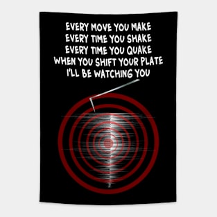 'Ill Be Watching You' - Seismograph Earthquake Watch Lyrics Tapestry