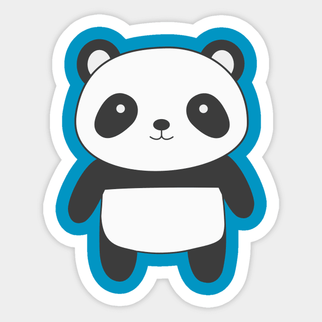 kawaii sticker, A cute Panda stirring, designed with colorful contours and  isolated. AI Generated 29227104 PNG