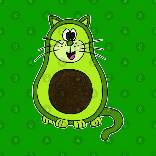 Avocado Cat Funny Healthy Eating Vegan by doodlerob