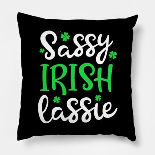 Sassy Irish Lassie Shamrock St Patrick’s Day Girl Shirt Pillow