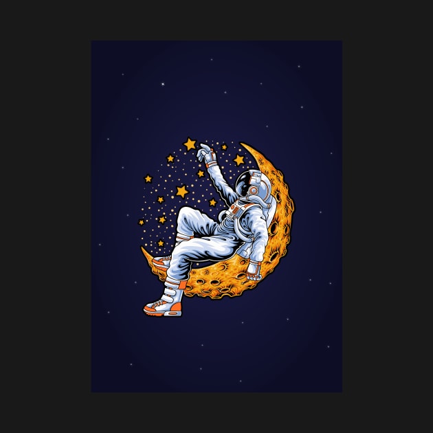 An astronaut sitting on the moon and catch stars by MoEsam95