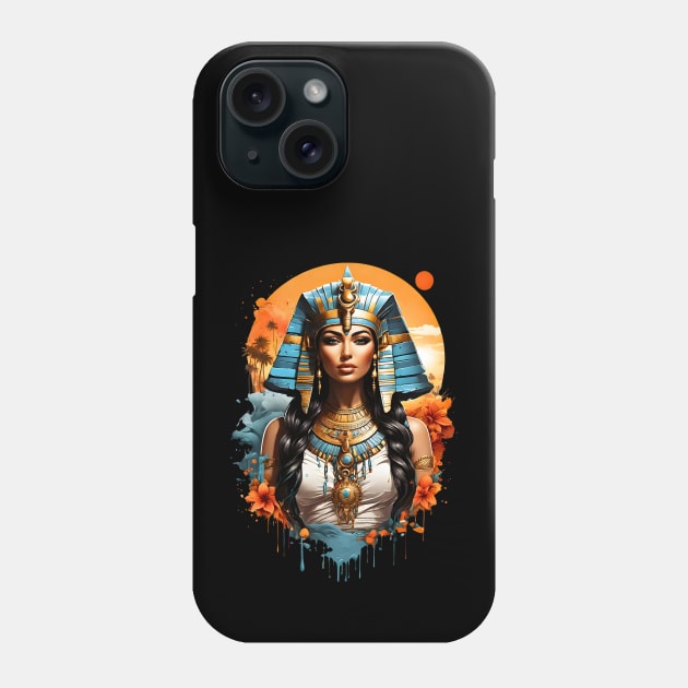 Cleopatra Queen of Egypt retro vintage floral design Phone Case by Neon City Bazaar