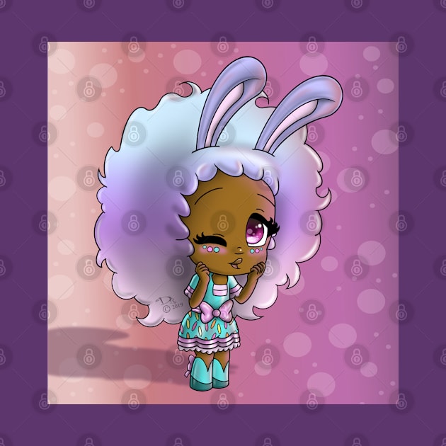 African American Girl with Bunny Ears by treasured-gift