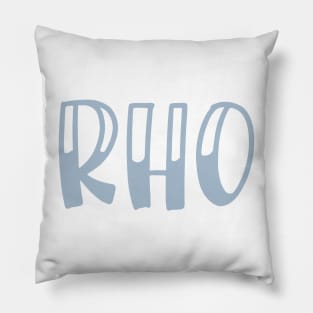 Light Blue Rho Letter Pillow