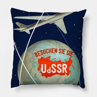 Vintage Travel Poster Russia Visit the USSR Pillow