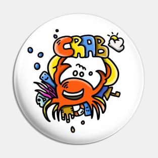 Crab colorful Pin