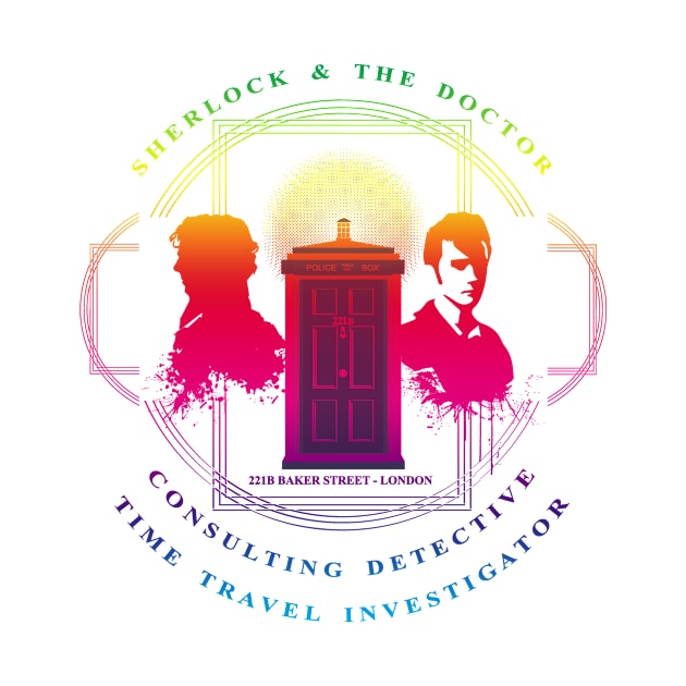 CONSULTING DETECTIVE & TIME TRAVEL INVESTIGATOR  RAINBOW VERSION by KARMADESIGNER T-SHIRT SHOP