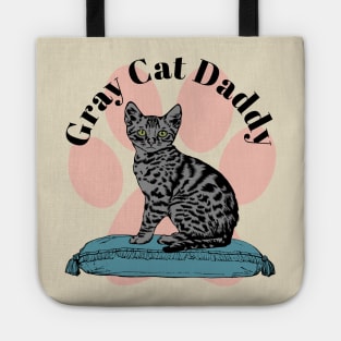 Gray Cat Daddy Paw Tote