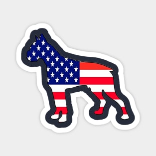 4th of July - Patriotic Dog Flag - T-Shirt Magnet