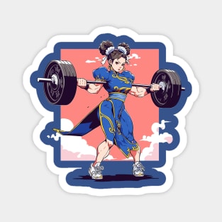 chun li at gym Magnet