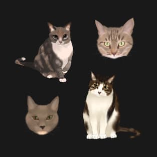 Cat Portraits Sticker Set T-Shirt
